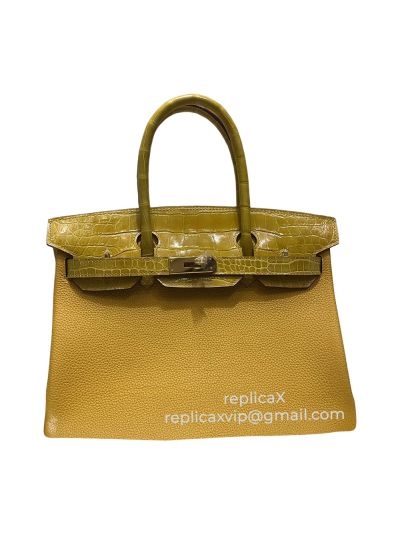 Hermes Vip Hand Stitched Birkin 30 Crocodile Togo Tote Bag 30CM 521725