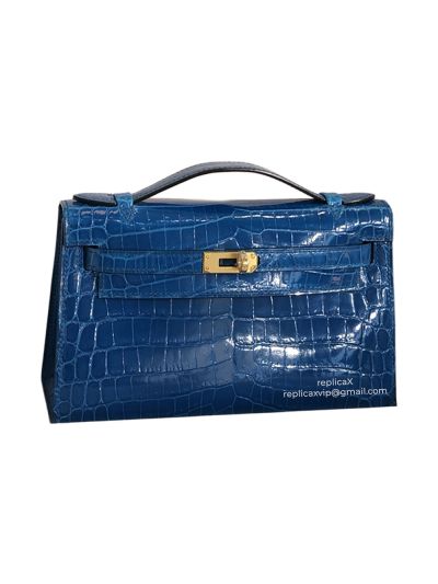 Hermes Vip Hand Stitched Mini Kelly Crocodile Leather Bag 19CM 522144