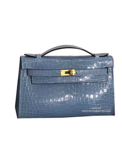 Hermes Vip Hand Stitched Mini Kelly Crocodile Leather Bag 19CM 522138