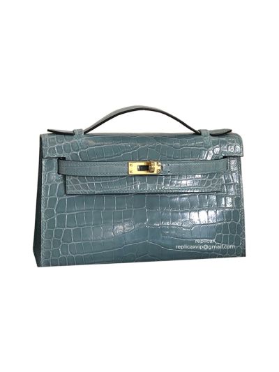Hermes Vip Hand Stitched Mini Kelly Crocodile Leather Bag 19CM 522140