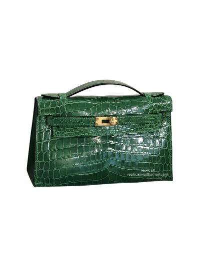 Hermes Vip Hand Stitched Mini Kelly Crocodile Leather Bag 19CM 522141