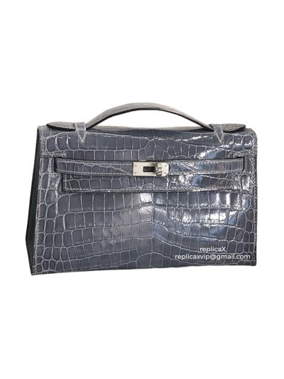 Hermes Vip Hand Stitched Mini Kelly Crocodile Leather Bag 19CM 522143