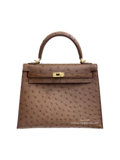 Hermes Vip Kelly 25 Ostrich Leather Bag 25CM 522124