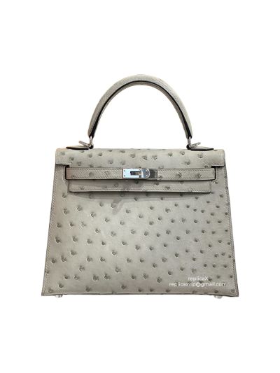 Hermes Vip Kelly 25 Ostrich Leather Bag 25CM 522183