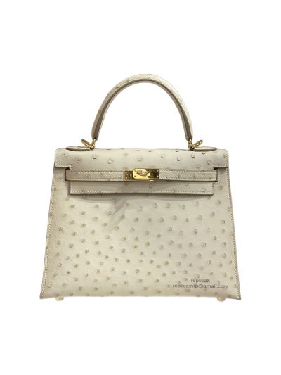Hermes Vip Kelly 25 Ostrich Leather Bag 25CM 522185
