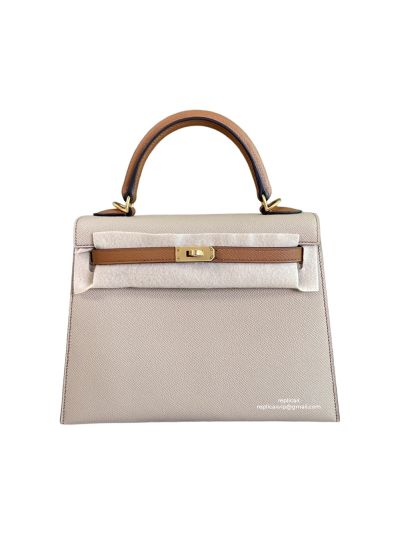 Hermes Vip Kelly 25CM Epsom Leather Bag Hand Stitched Light Pink 523085