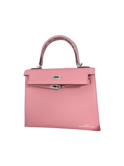 Hermes VIP Kelly 25CM Epsom Leather Top Handle Bag Pink 523101