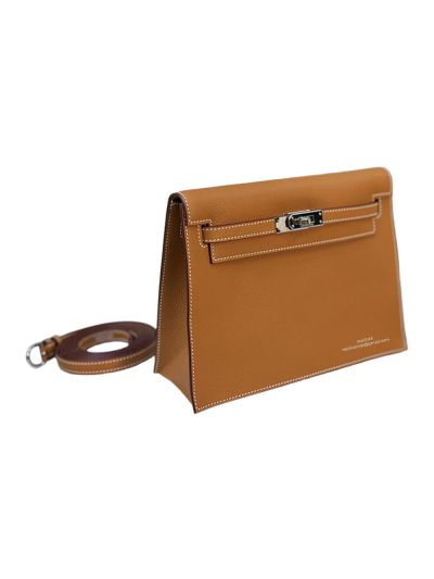 Hermes Vip Kelly Danse Black Leather Shoulder Bag Brown 24x17x5CM 523355