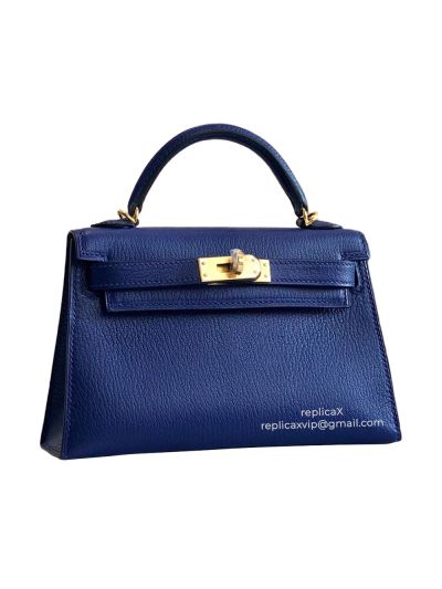 Hermes Vip Mini Kelly Epsom Leather Top Handle Bag 19CM 521406