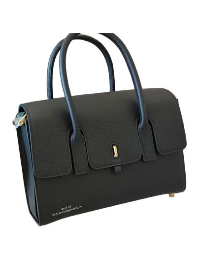 Hermes VIP New Drag Tote Shoulder Flap Bag Black Evercolor Calfskin Hand Stitched 22x14x8CM 522744