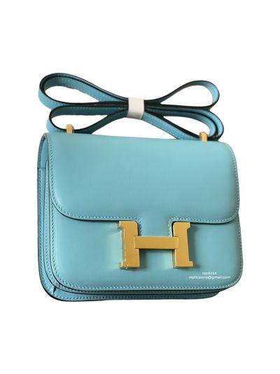 Hermes Vipight Blue Swift Leather Constance Crossbody Bag 522524