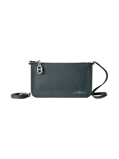 Hermes Zipengo Chaine dAncre To Go Pouch Clutch Bag Black Evergrain Calfskin Leather 20x12x4CM 525226