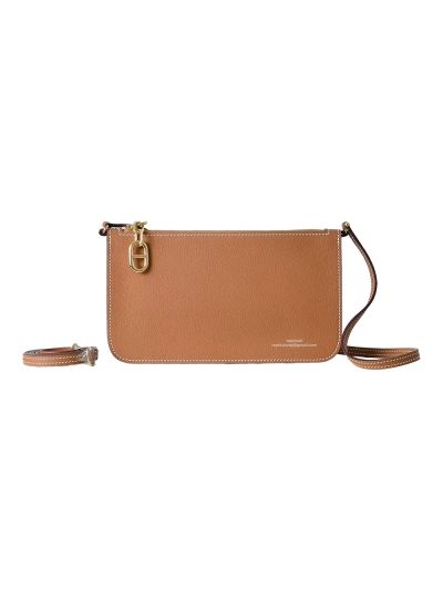 Hermes Zipengo Chaine dAncre To Go Pouch Clutch Bag Brown Evergrain Calfskin Leather 20x12x4CM 525223