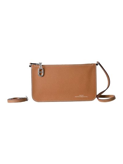 Hermes Zipengo Chaine dAncre To Go Pouch Clutch Bag Brown Evergrain Calfskin Leather 20x12x4CM 525224