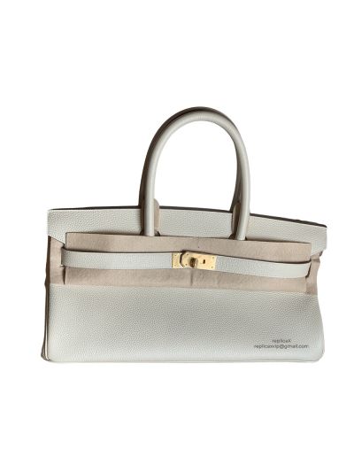 Hermeshite Clemence Leather Palladium Hardware JPG Shoulder Birkin Bag Hand Stitched 522443