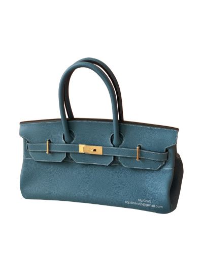 Hermeshite Clemence Leather Palladium Hardware JPG Shoulder Birkin Bag Hand Stitched 522442