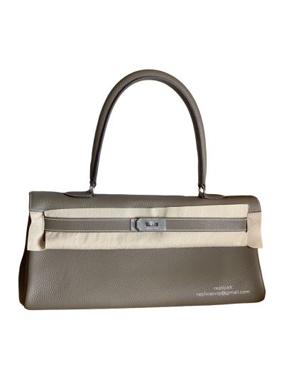 Hermesrey Clemence Leather Palladium Hardware JPG Shoulder Kelly Bag Hand Stitched 522435