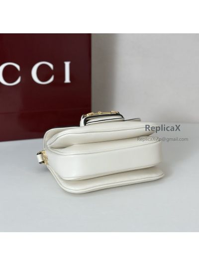 Gucci Horsebit 1955 Mini Shoulder Bag 847064 in Ivory