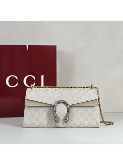 Gucci Dionysus Mini Chain Bag GG Supreme Canvas 401231 in Ivory White