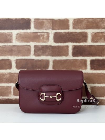 Gucci Horsebit 1955 Soft Medium Shoulder Bag 815178 in Burgundy