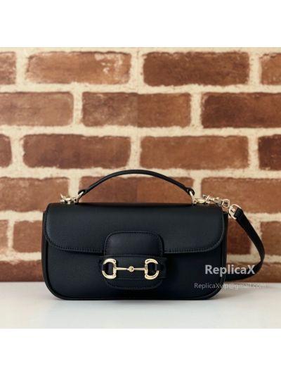 Gucci Horsebit 1955 Soft Small Top Handle Bag 815206 in Black