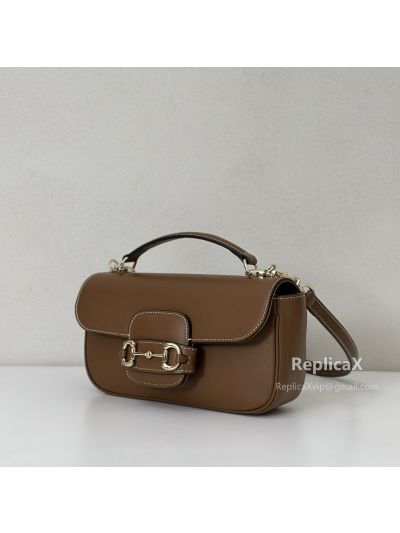Gucci Horsebit 1955 Soft Small Top Handle Bag 815206 in Brown
