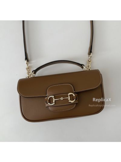 Gucci Horsebit 1955 Soft Small Top Handle Bag 815206 in Brown