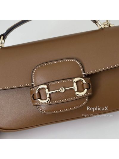 Gucci Horsebit 1955 Soft Small Top Handle Bag 815206 in Brown