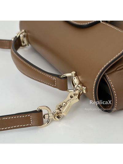 Gucci Horsebit 1955 Soft Small Top Handle Bag 815206 in Brown