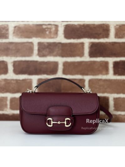 Gucci Horsebit 1955 Soft Small Top Handle Bag 815206 in Burgundy