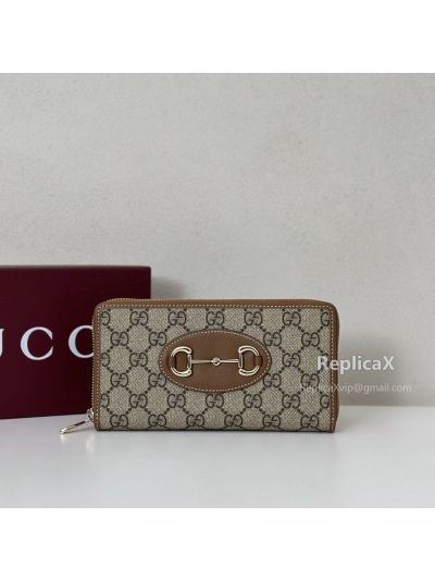 Gucci Horsebit 1955 Zip Around Wallet 621889 in Beige