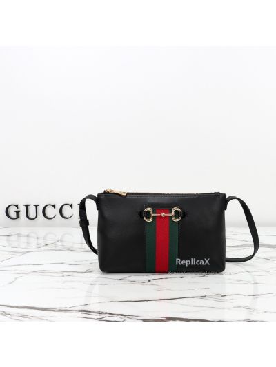 Gucci Horsebit Web Small Shoulder Bag 867130 in Black