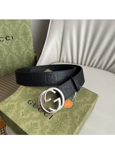 Gucci Interlocking G Buckle Belt in Black