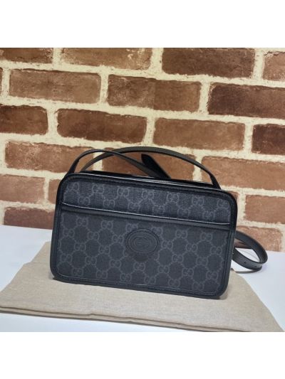 Gucci Interlocking G Crossbody Bag in Grey/Black