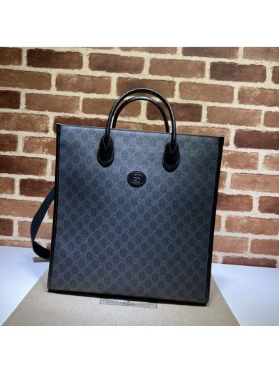 Gucci Interlocking G Medium Tote Bag 674155 in Grey