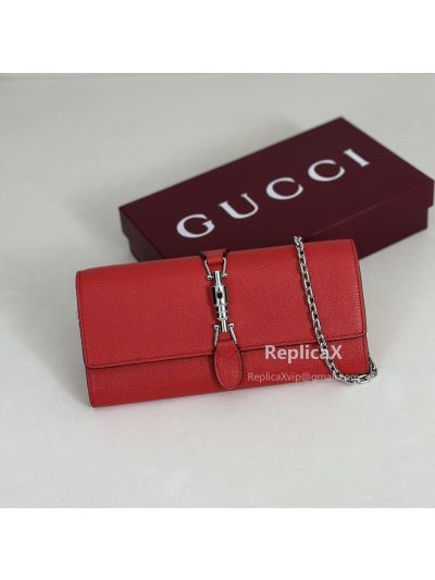 Gucci Jackie Wallet On Chain 867165 in Red