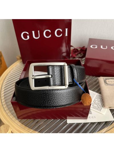 Gucci Leather Buckle Belt in Black