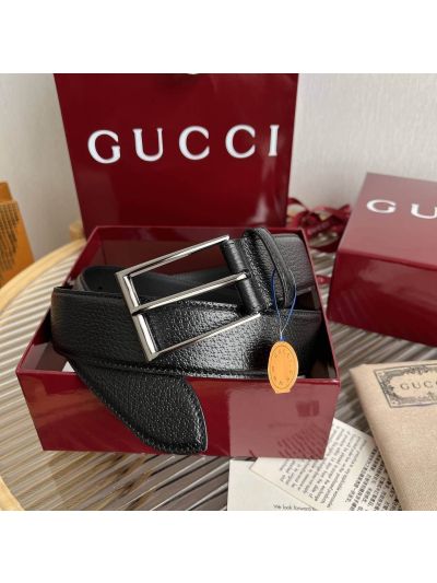 Gucci Leather Buckle Belt in Black