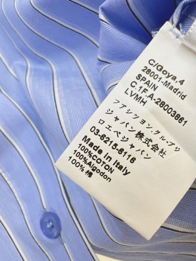 Loewe Button-Front Contrast-Trim Shirt in Light Blue and White