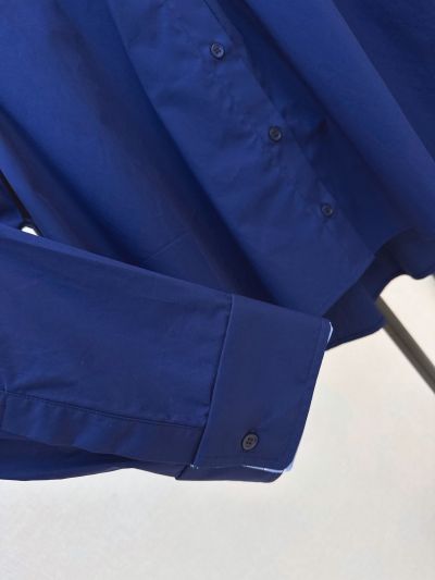 Loewe Button-Front Contrast-Trim Shirt in Navy