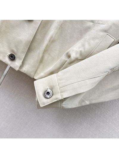 Loewe Button-Front Cropped Jacket in Beige