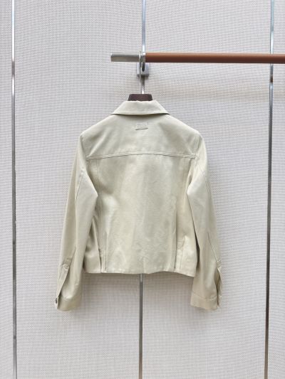 Loewe Button-Front Cropped Jacket in Beige