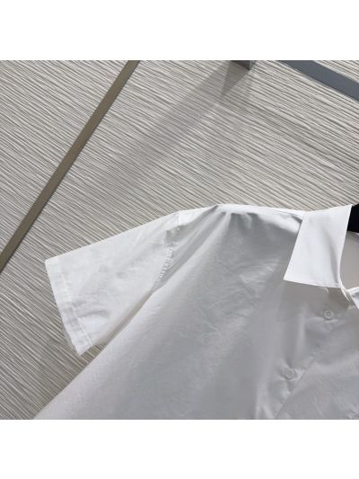 Loewe Button-Front Turn-Down Collar Blouse in White