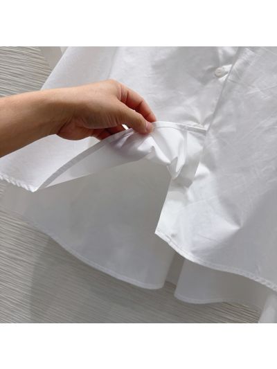 Loewe Button-Front Turn-Down Collar Blouse in White
