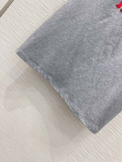 Loewe Crew Neck Embroidered T-Shirt in Grey