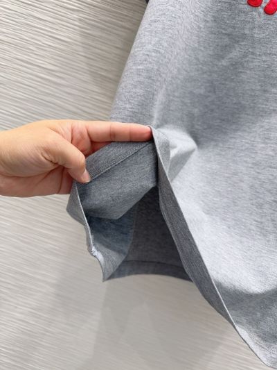 Loewe Crew Neck Embroidered T-Shirt in Grey