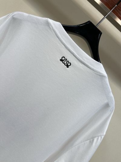 Loewe Crew Neck Embroidered T-Shirt in White