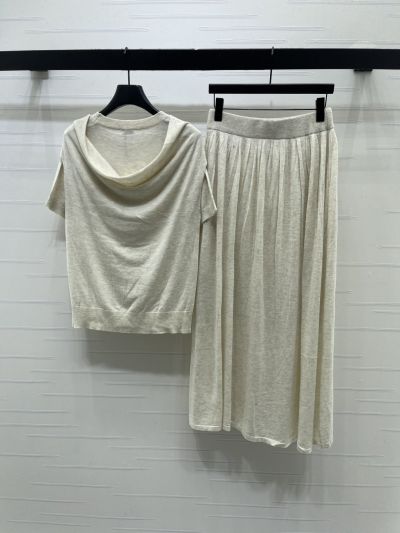 Loewe Crew Neck Short Sleeve Set in White