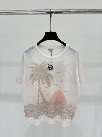 Loewe Crew Neck Short Sleeve T-Shirt in White