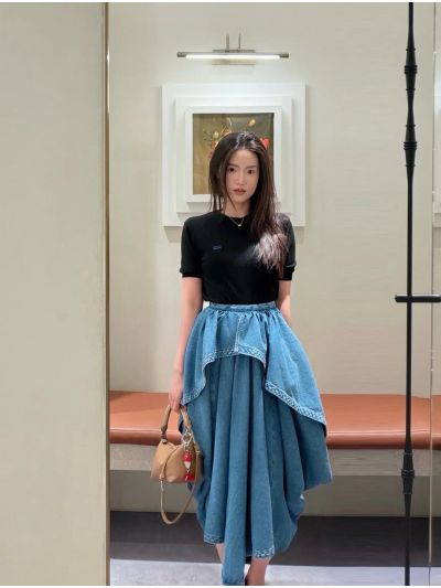 Loewe Denim A-Line Skirt
